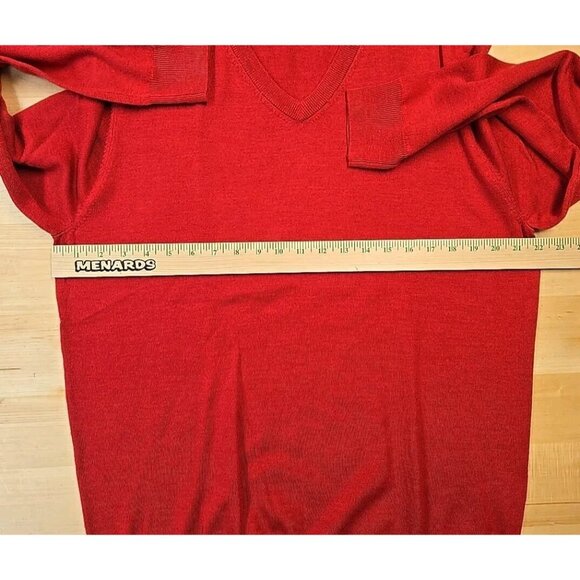 Jos. A. Bank Traveller 100% Merino Wool Sweater Mens Size XL V-Neck Red - Picture 5 of 9